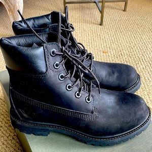 Black suede Timberland boots. Size 7